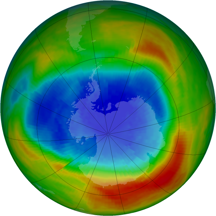 Antarctic ozone map for 17 September 1988